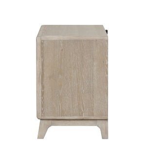 English Elm Transitional Oak Nightstand with Dovetail Drawers Felt Lining and Angled Feet B2741P435910