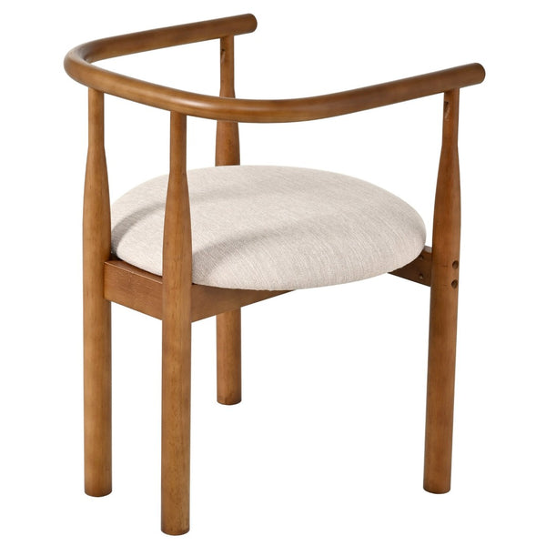 English Elm Modern Rubberwood Dining Chairs with Cushioned Seats Mid Century Style Set of 2 N762P388943W