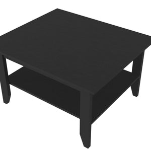 English Elm Osceola Black Coffee Table — Modern Minimalist 31"x27" Top with Bottom Shelf for Stylish Livingrooms B128P148950
