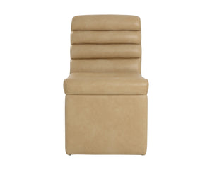 Sunpan NORM Wheeled Dining Chair - Sculpted Comfort with Ergonomic Design and Stylish Mobility for Modern Homes Latte 111765V
