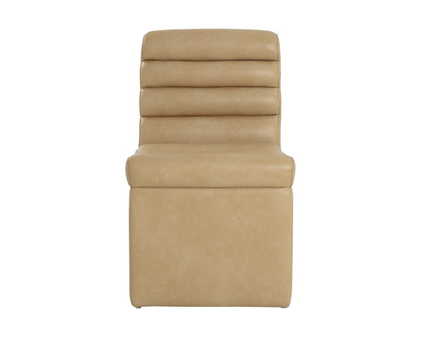 Sunpan NORM Wheeled Dining Chair - Sculpted Comfort with Ergonomic Design and Stylish Mobility for Modern Homes Latte 111765V