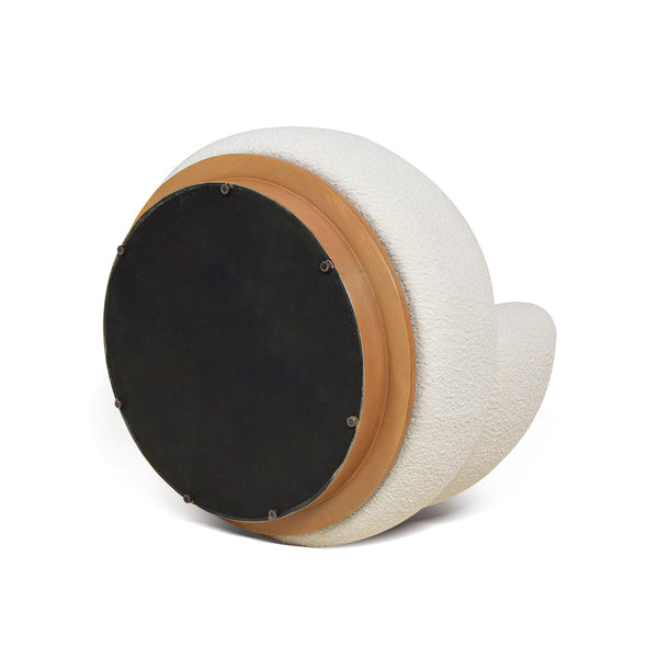 English Elm Jennifer Taylor Home - Fuji Ivory White Boucle 360° Swivel Low Barrel Accent Chair with Solid Rubberwood Base, Lounge-Friendly B2719P238262