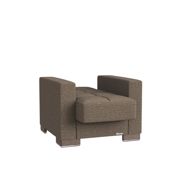 English Elm Primenest Nimbusflow Convertible Armchair With Hidden Storage & Soft Brown Chenille Upholstery B030P286184-GIGA