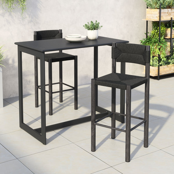 Zuo Modern Iska Barstool Set Of 2 - Modern Aluminum Design For Stylish Outdoor Patios And Bars Black Aluminum 704157-zuo-modern