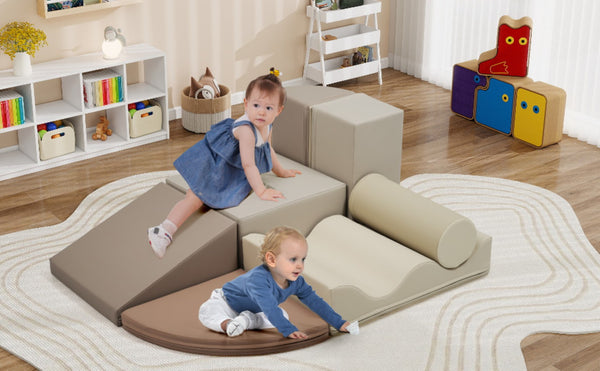 English Elm 7-piece Foam Toddler Climbing Play Set with Modular Blocks for Active Indoor Fun Colorful N710P325522E