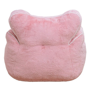 English Elm Bean Bag Chair Faux Fur Heart Shaped Backrest Foam Lounge Seat for Bedroom Pink W2510P465458