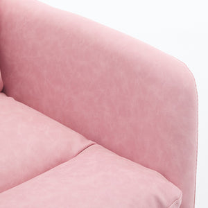 English Elm Artificial Pu Leather Office Chair Ergonomic Foam Cushion Adjustable Height Modern Desk Seat Pink W2311P409614