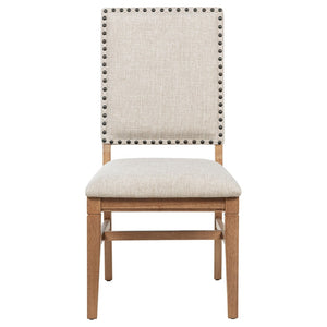 English Elm Carlos Upholstered Dining Chair Set with Nailhead Trim and Rubberwood Legs B062P447839