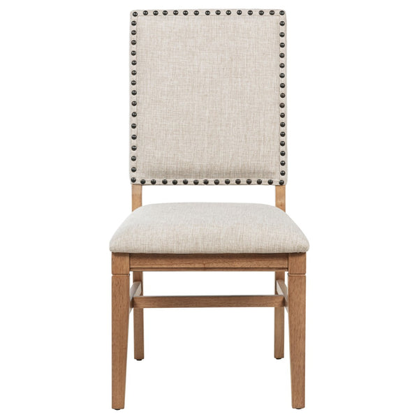 English Elm Carlos Upholstered Dining Chair Set with Nailhead Trim and Rubberwood Legs B062P447839