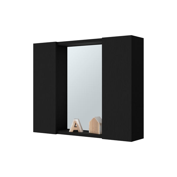 English Elm Draco Moisture-Resistant Medicine Cabinet with Mirror, Double Doors, External Shelf & 6 Interior Shelves B128P148704