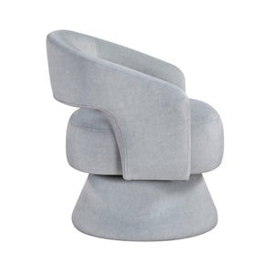English Elm Modern Swivel Accent Chair in Lux Velvet Upholstery with Solid Wood Base, Compact Stylish Seating Gray 27.75 L x 26.5 W x 19.75 H B011P283813