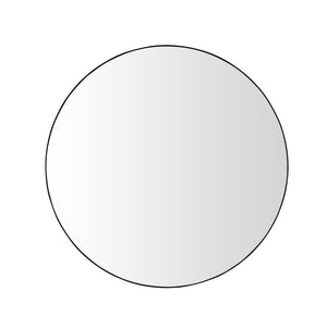 English Elm Wall Mirror 36-Inch Black Circular Metal Framed Design - Modern Floating Glass For Any Room Decor W2091P345038-GIGA