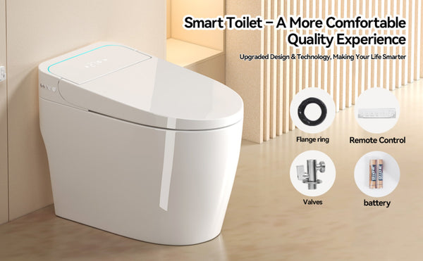 English Elm Unique Smart One Piece Toilet Bidet Combo with Auto Lid Warm Air Dryer Heated Seat W3133P476384
