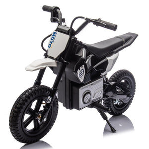 English Elm 24v Kids Electric Motocross Motorcycle 200w Hub Motor Suspension Led Bluetooth Audio Black W1578P225053
