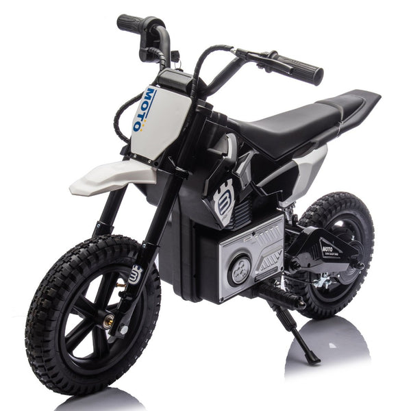 English Elm 24v Kids Electric Motocross Motorcycle 200w Hub Motor Suspension Led Bluetooth Audio Black W1578P225053