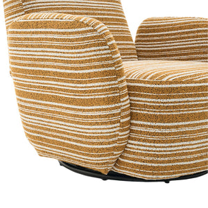 English Elm Modern Boucle 360° Swivel Leisure Chair with High‑Resilience Sponge, Supportive Curve, 550lb Capacity Mustard yellow W395P355482