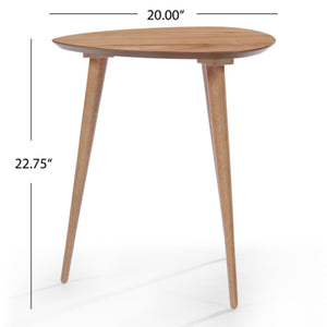 English Elm End Table Solid Rubberwood Egg Shaped Top Mid Century Modern Style for Living Room N771P221039K