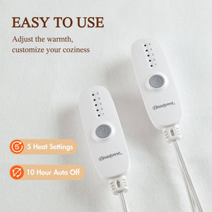 English Elm 1-Piece Full Heated Mattress Pad - Soft Polyester, 5-Setting Controller, Deep 15" Skirt For Comfort B035P408312