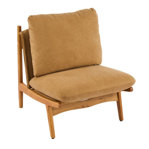 English Elm Vista Mid-century Accent Chairs Mocha Upholstered Natural Wood Frame Set of 2 N767P366304M