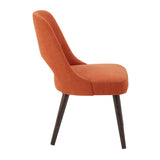 INK+IVY Nola Casual Dining Side Chair (Set of 2) II100-0117 Orange/Dark Brown