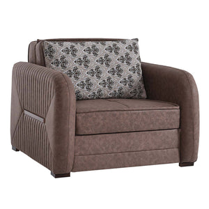 English Elm PrimeNest Flyte Collection Upholstered Convertible Armchair with Storage, Microsuede Comfort Sleeper Dark Brown B030P286245