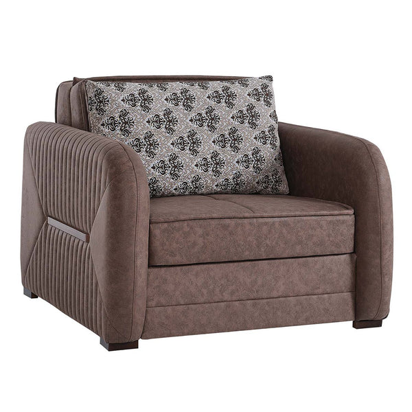 English Elm PrimeNest Flyte Collection Upholstered Convertible Armchair with Storage, Microsuede Comfort Sleeper Dark Brown B030P286245
