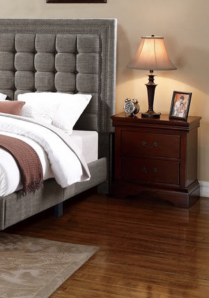 English Elm Contemporary Nightstand with 2 Soft-Close Drawers, Ash Veneer Finish, Sleek Modern Bedroom Accent Cherry 26 L x 19 W x 28 H B011P208921