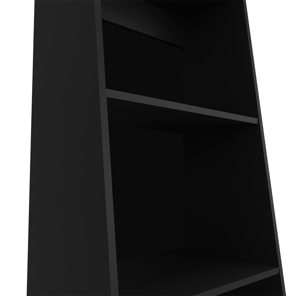 English Elm Bookcase Piney Black Engineered Wood – 3 Spacious Shelves, Contemporary Office Living Room Storage Durable B092P245915
