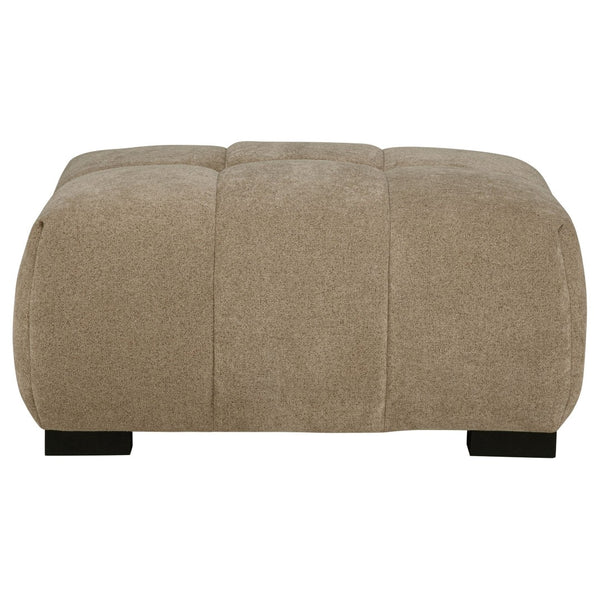English Elm Plather Grid Tufted Upholstered Ottoman with Waterfall Cushioning for Living Rooms Camel B062P447954