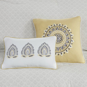 English Elm 8 Piece Reversible Cotton Comforter Set - Floral & Medallion Print, Cal King, Oeko-Tex Certified B03597285