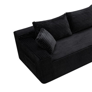 English Elm 94.5" Jumbo Corduroy Cloud Sectional Deep Seat L-shape Sofa for Living Rooms W5515P479894