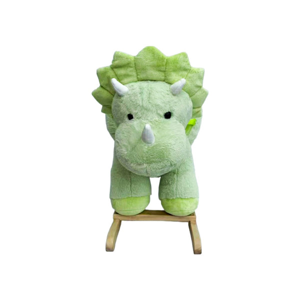 English Elm Kids Plush Dinosaur Rocking Toy with Safety Belt Lullaby Sounds and Hand Puppets W3723P374145
