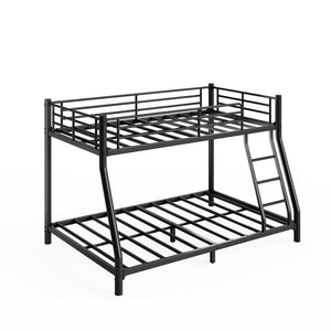 English Elm Twin Over Full Metal Bunk Bed with Ladder for Shared Kids and Guest Rooms W5109P487237