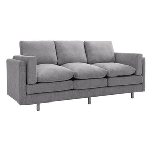 English Elm Modern Three Seat Chenille Sofa with Pocket Spring Cushions for Living Rooms Light Grey N763P351754R