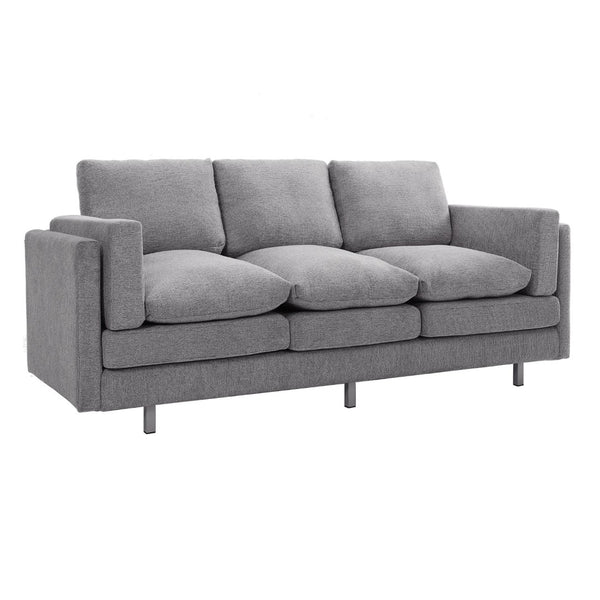 English Elm Modern Three Seat Chenille Sofa with Pocket Spring Cushions for Living Rooms Light Grey N763P351754R