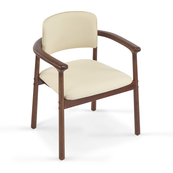 English Elm Christopher Knight Home® - 2 Elegant Dining Chairs Set with Rubber Wood Frame, 300lb Capacity, Beige PU Cushions, Versatile Home Seating N779P298396D