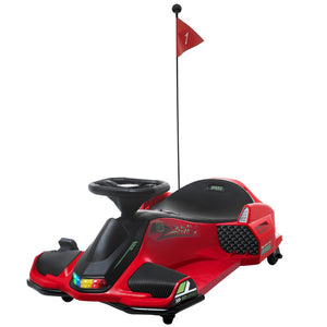 English Elm Aosom Kids Battery Powered Drift Kart with Led Lights Music and Slow Start Feature W2225P217181