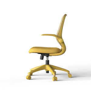 English Elm Ergonomic Mesh Back Task Chair with Flip Armrests High Density Foam Seat 500lb Capacity Yellow W5280P464450