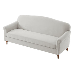 English Elm Modern Chenille Loveseat with Rolled Arms Pocket Spring Cushions and Rubberwood Legs N763P362173R