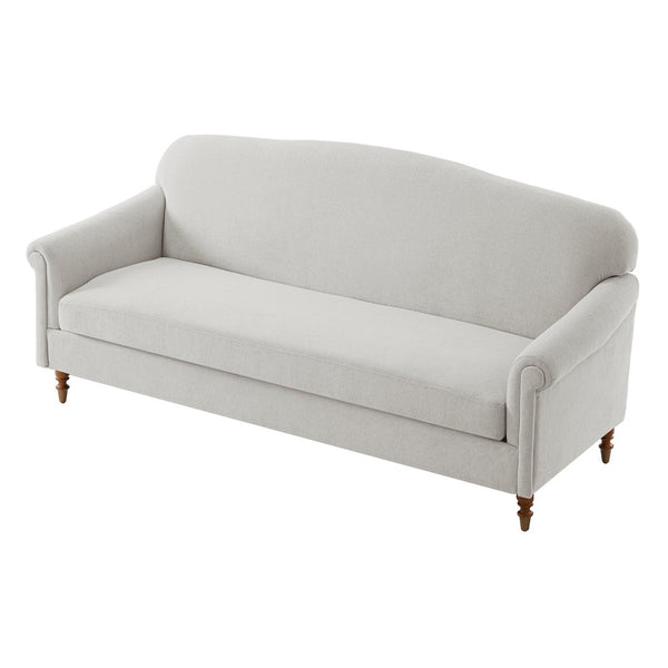 English Elm Modern Chenille Loveseat with Rolled Arms Pocket Spring Cushions and Rubberwood Legs N763P362173R