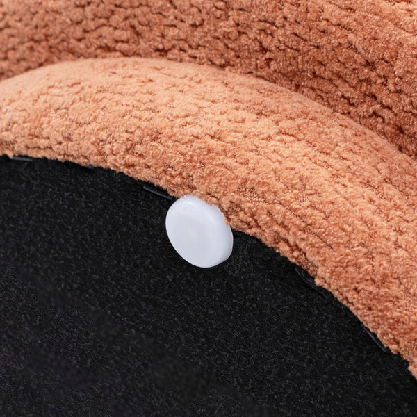 English Elm Jennifer Taylor Home - Fuji Mushroom Footstool Ottoman 15" — Moss Fleeced Teddy Sherpa Seat, Durable 200lb Support Orange B2719P280164