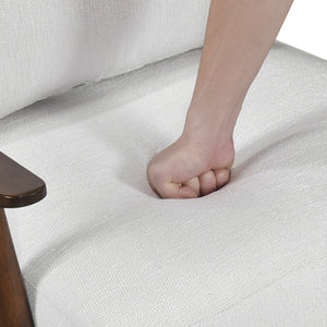 English Elm Modern Plush Accent Chair with Solid Wood Frame, Mid-Century Contemporary Armchair for Cozy Living Rooms and Lounges Beige 31.5 L x 25.25 W x 19.75 H B011P287546