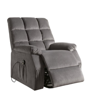 English Elm Grey Power Lift Recliner With Massage, Heat & Plush Velvet Comfort For Relaxation & Recovery B062P215442