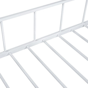 English Elm Twin Contemporary House-Style Loft Bed with Full Metal Frame, Angled Ladder, Sturdy Kids Bunk Design Silver 78 L x 15 W x 7 H B2741P347295