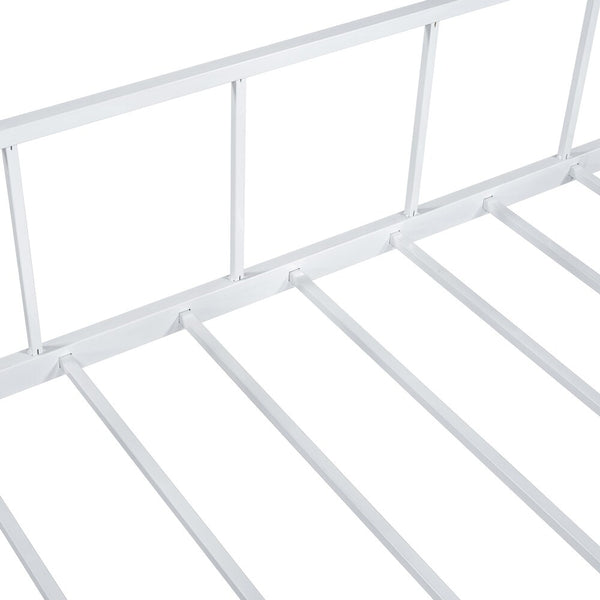 English Elm Twin Contemporary House-Style Loft Bed with Full Metal Frame, Angled Ladder, Sturdy Kids Bunk Design Silver 78 L x 15 W x 7 H B2741P347295