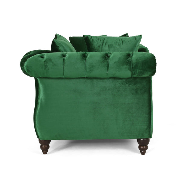 English Elm Christopher Knight Home® - Chaise Lounge Chair In Emerald Velvet – Modern Glam Furniture With Diamond Tufting & Accent Pillows 67581.00AEMD