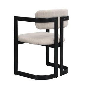 English Elm Christopher Knight Home® - Upholstered Dining Chairs Set of 2 with Iron Frame, Fabric Seat Cushions, Modern Compact Design Beige+Black N779P281141G