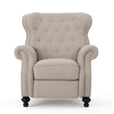 Christopher Knight Home® - Noble House - Walder Contemporary Tufted Fabric Recliner with Nailhead Trim