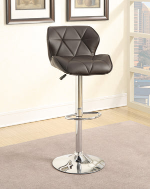 English Elm Adjustable Brown Faux Leather Barstool Set of 2 with Tufted Triangle Back, Swivel, Gas-Lift Height Adjustability B089P388376