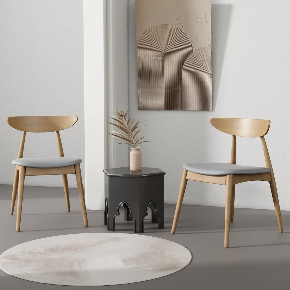 English Elm Christopher Knight Home® - Set Of 2 Retro-Inspired Rubberwood Chairs With Ergonomic Support & Plush Cushions For Comfort N759P307037B